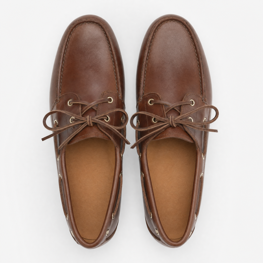Dark Brown Leather Deck Loafers