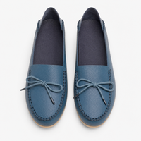 Blue Leather Boat Lace Loafers