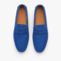 Royal Blue Studded Penny Loafers