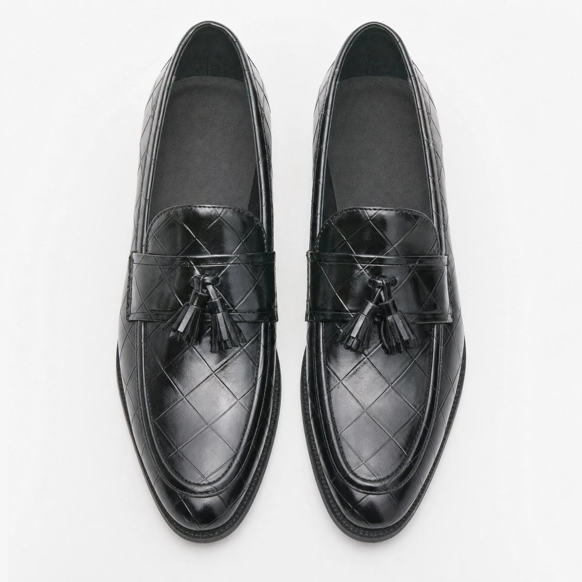 Croco Tassel Loafers Square Toe