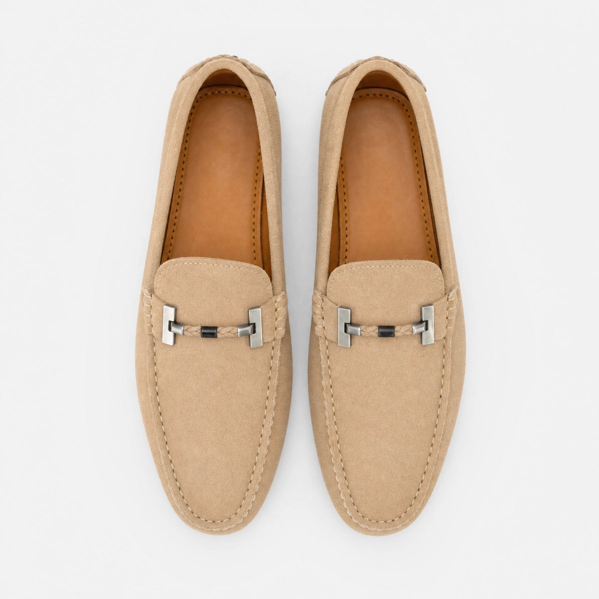 Beige Patent Penny Raised Loafers