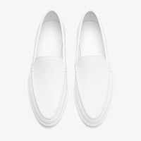White Leather Thick Sole Loafers
