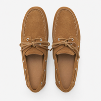 Camel Suede Sport Tag Loafers