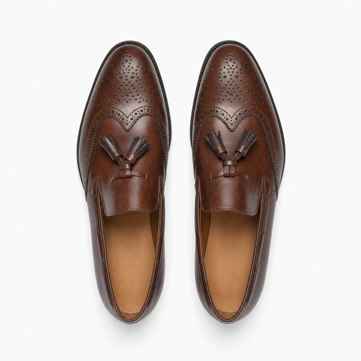Gentry Morris Brogue Tassel Loafers Block Heel