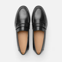 Gentry Morris Black Heeled Loafers Block Heel