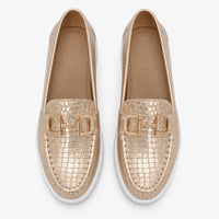 Gold Buckle Platform Loafers