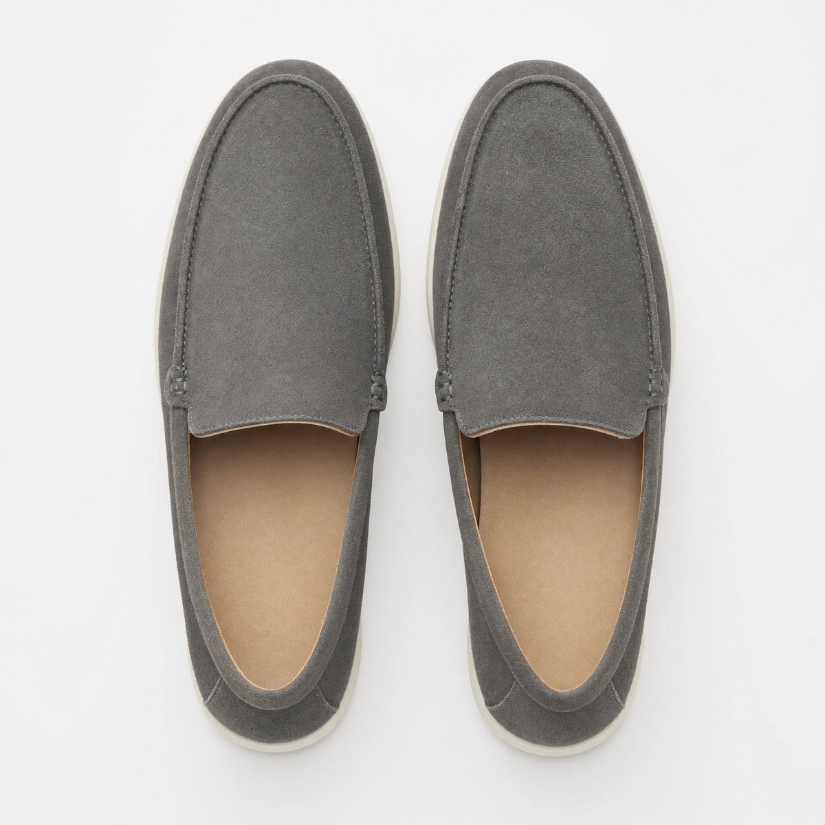 Grey Suede Light Sole Loafers
