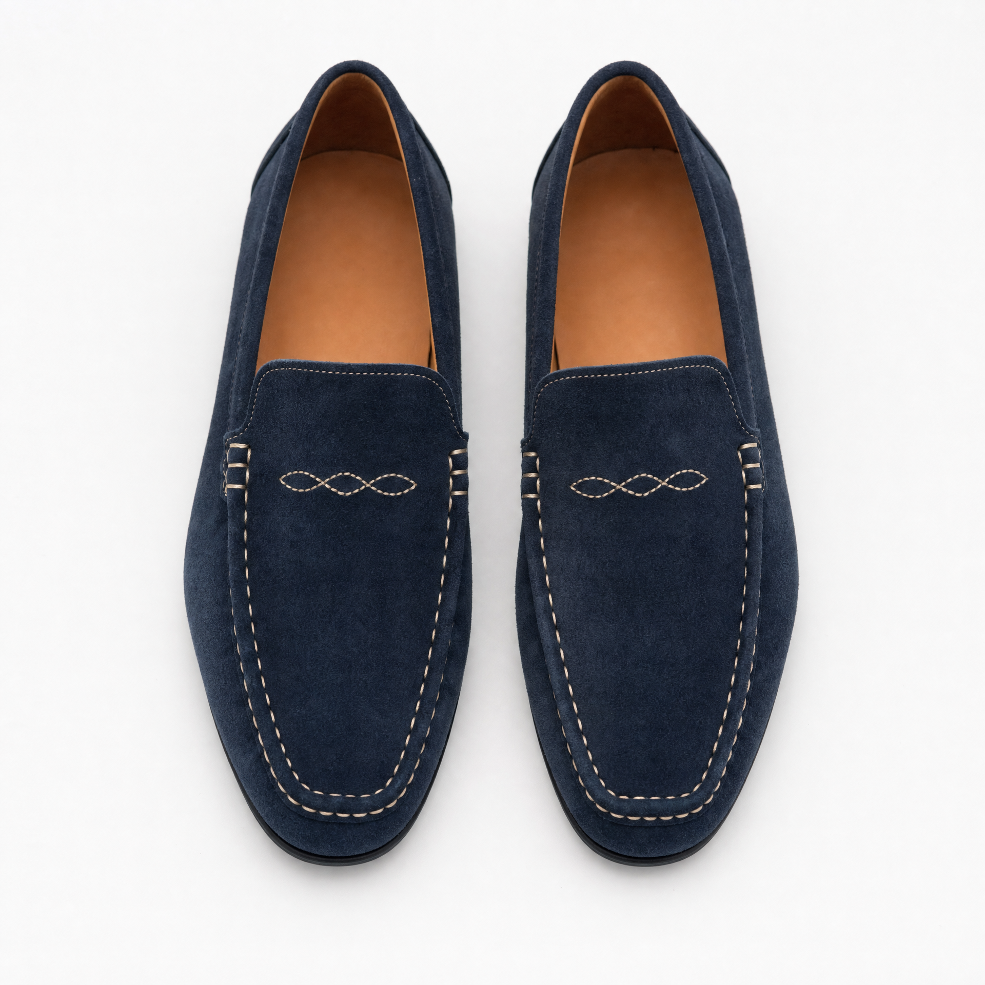 Navy Suede Chunky Loafers