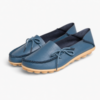Blue Leather Boat Lace Loafers