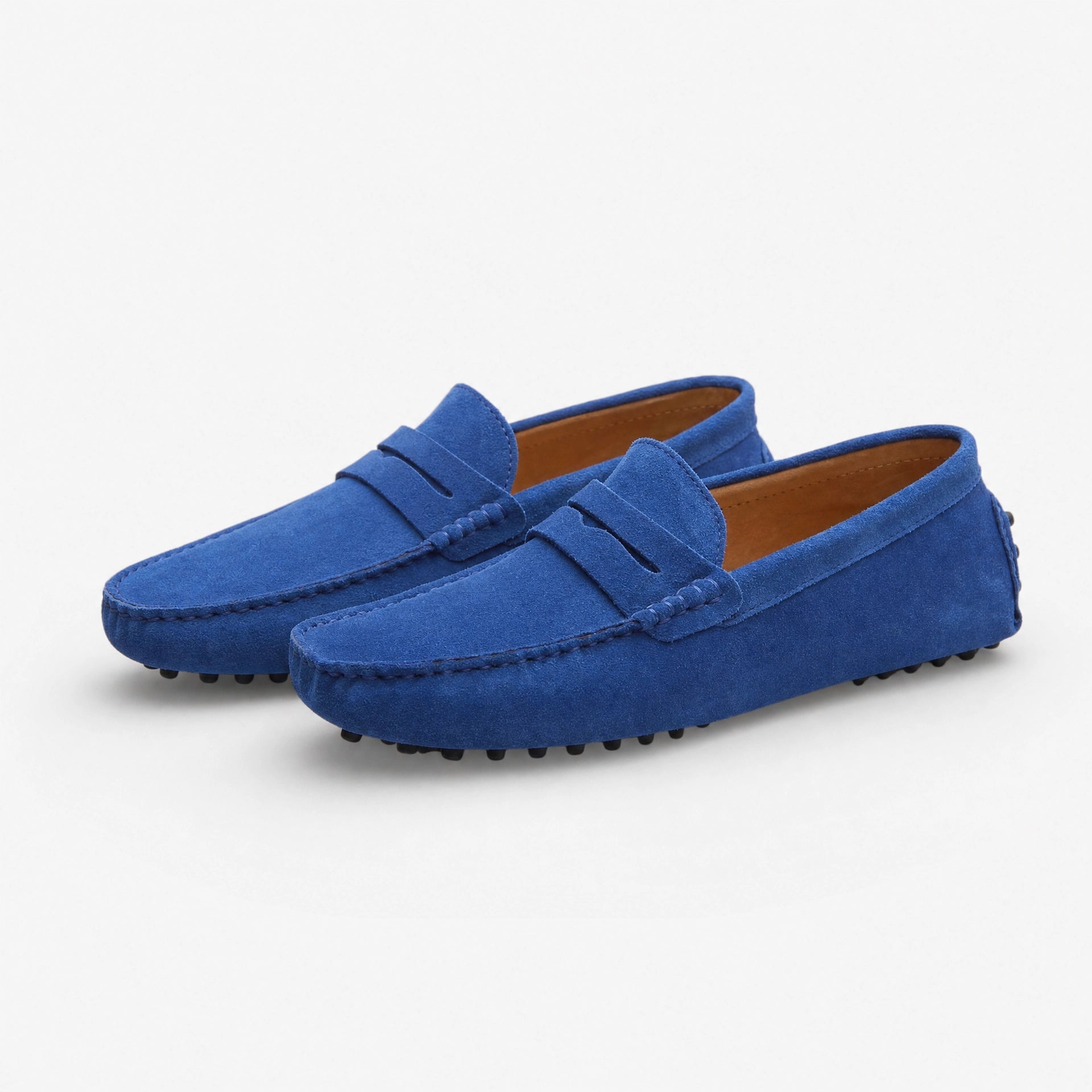 Royal Blue Studded Penny Loafers
