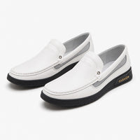 White Leather Horsebit Tassel Loafers