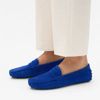 Royal Blue Studded Penny Loafers