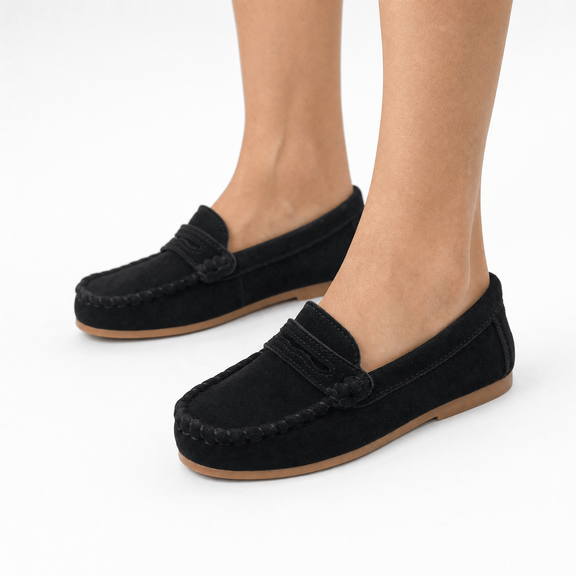 Gentry Morris Penny Stitch Suede Loafers Kids