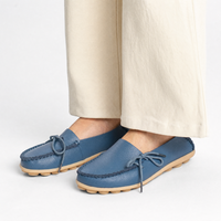 Blue Leather Boat Lace Loafers