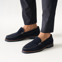 Navy Suede Chunky Loafers