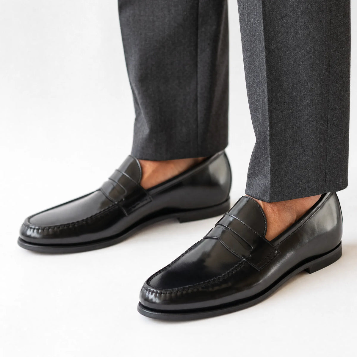 Gentry Morris Black Penny Loafers Polished Formal