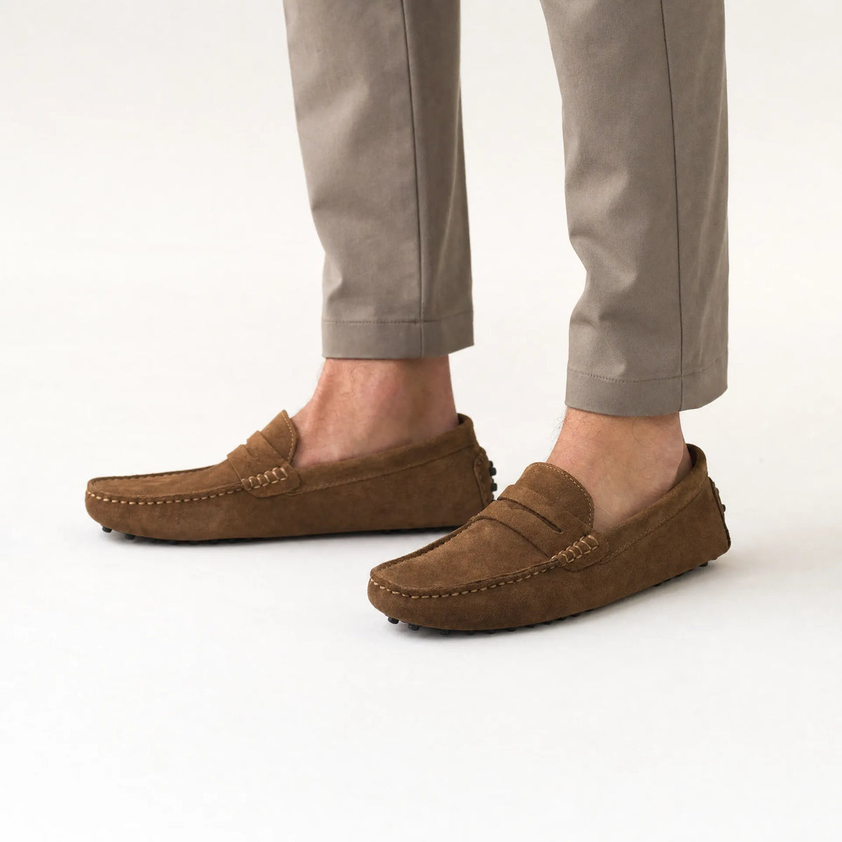 Gentry Morris Brown Suede Mens Loafers Smart