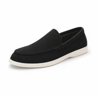 Black Suede Stitched Loafers