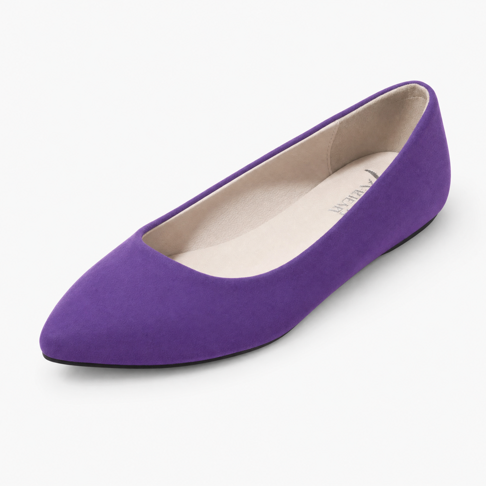 Purple Suede Pointed Loafers