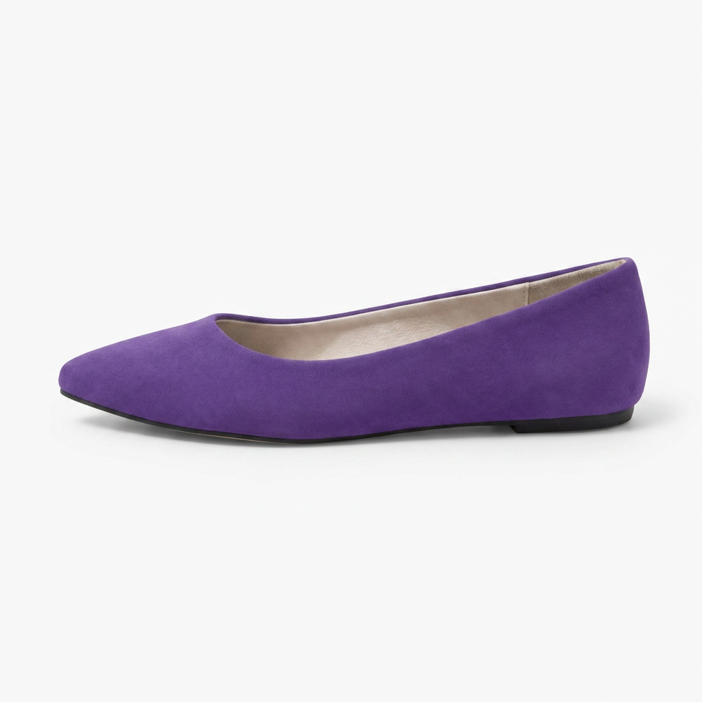 Purple Suede Pointed Loafers