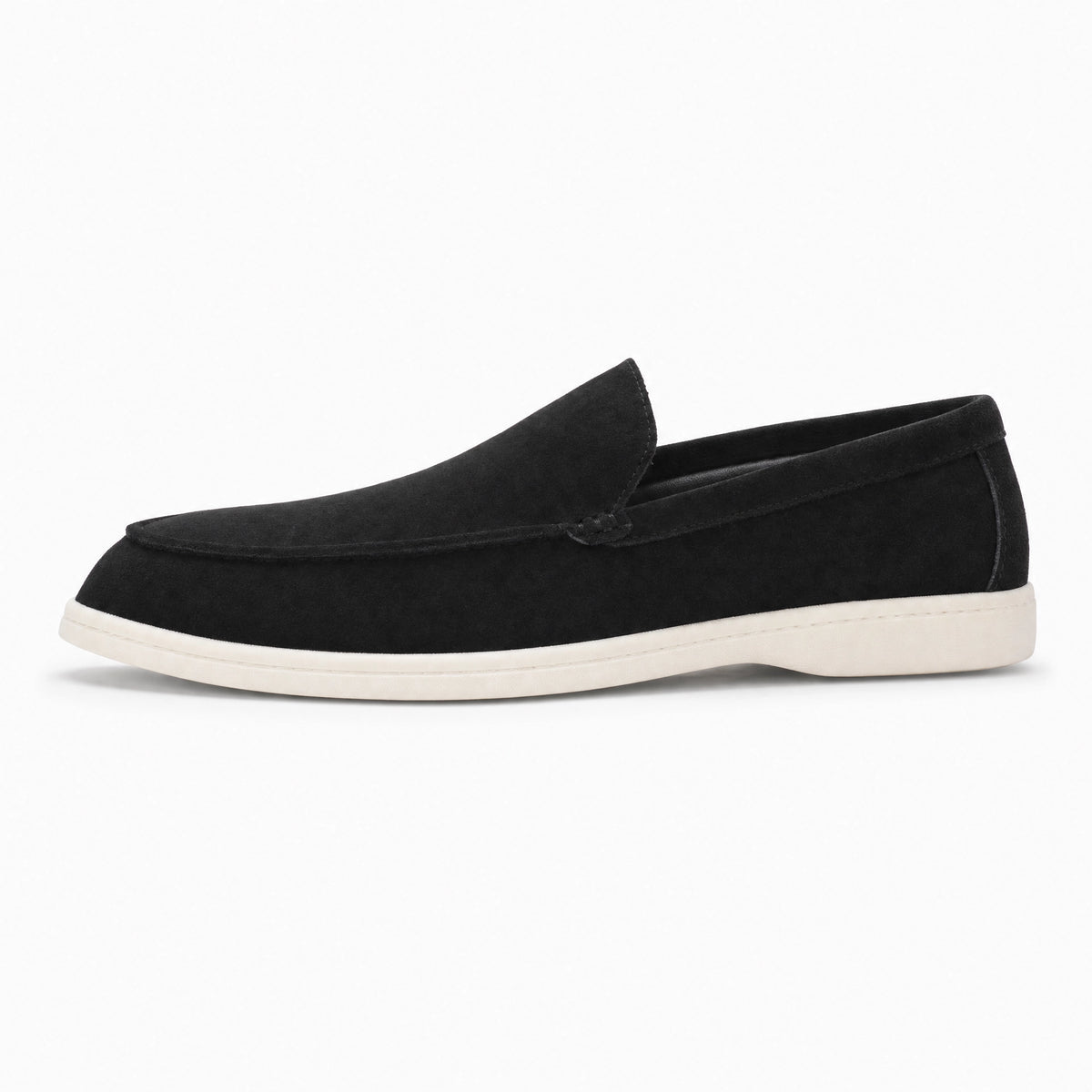 Black Suede Stitched Loafers