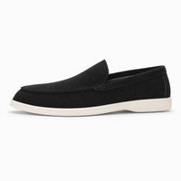 Black Suede Stitched Loafers