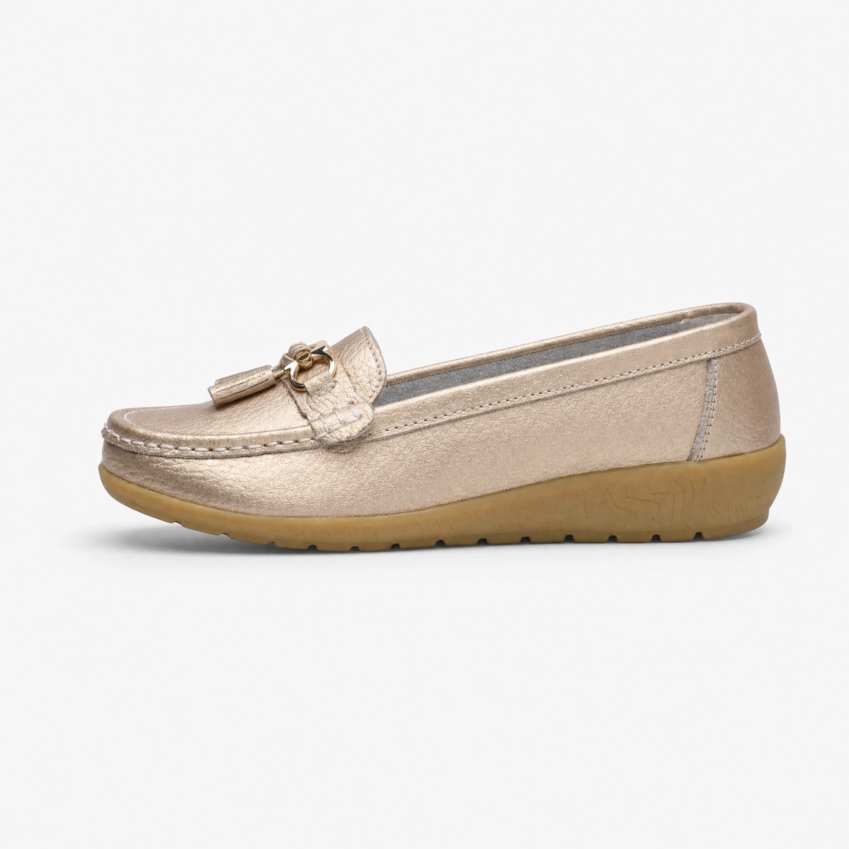 Gold Tassel Buckle Loafers