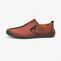 Burgundy Zip Stitch Loafers