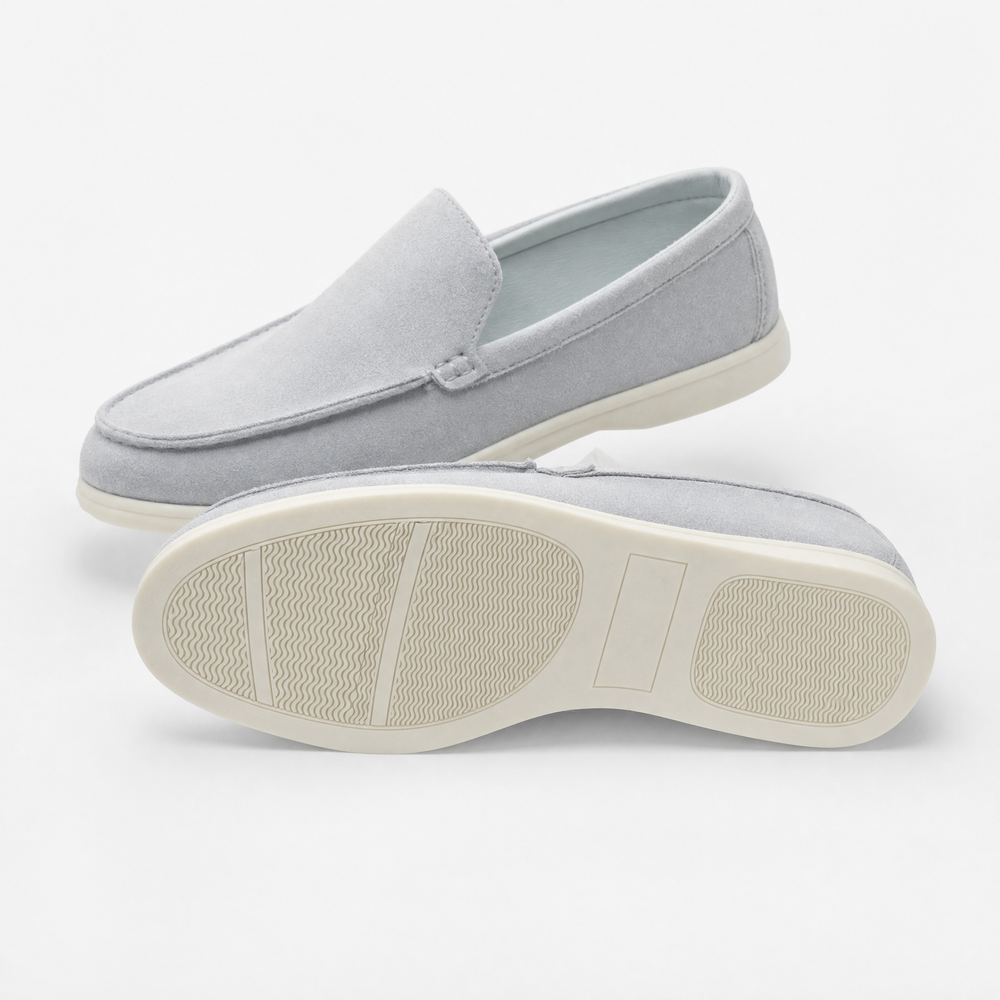 Light Blue Suede Loafers