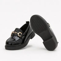 Gentry Morris Black Chunky Loafers Kids Chain