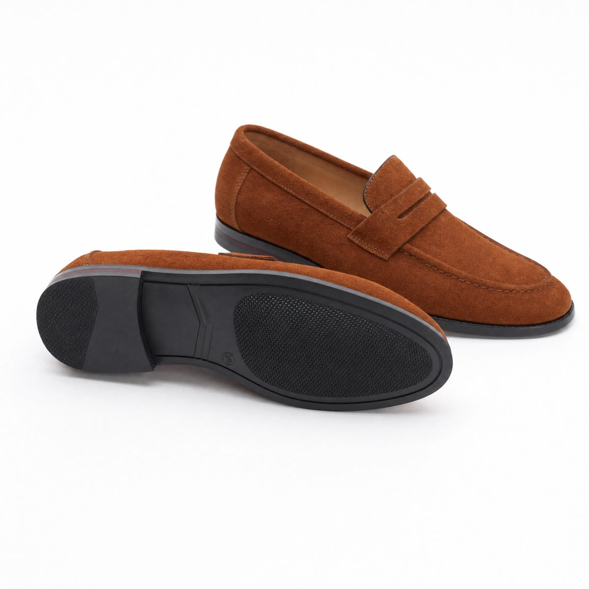Brown Suede Penny Band Loafers