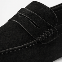 Black Penny Suede Loafers