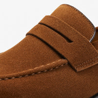 Brown Suede Penny Band Loafers
