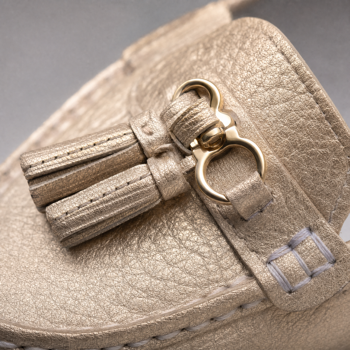 Gold Tassel Buckle Loafers