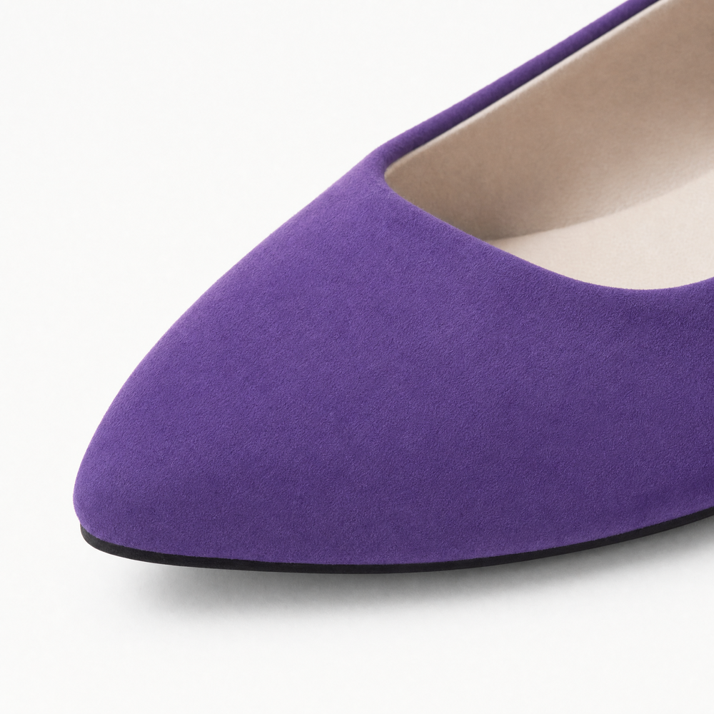 Purple Suede Pointed Loafers