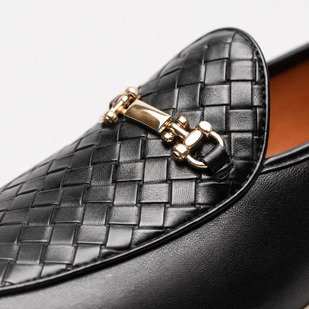 Black Patent Horsebit Trim Loafers