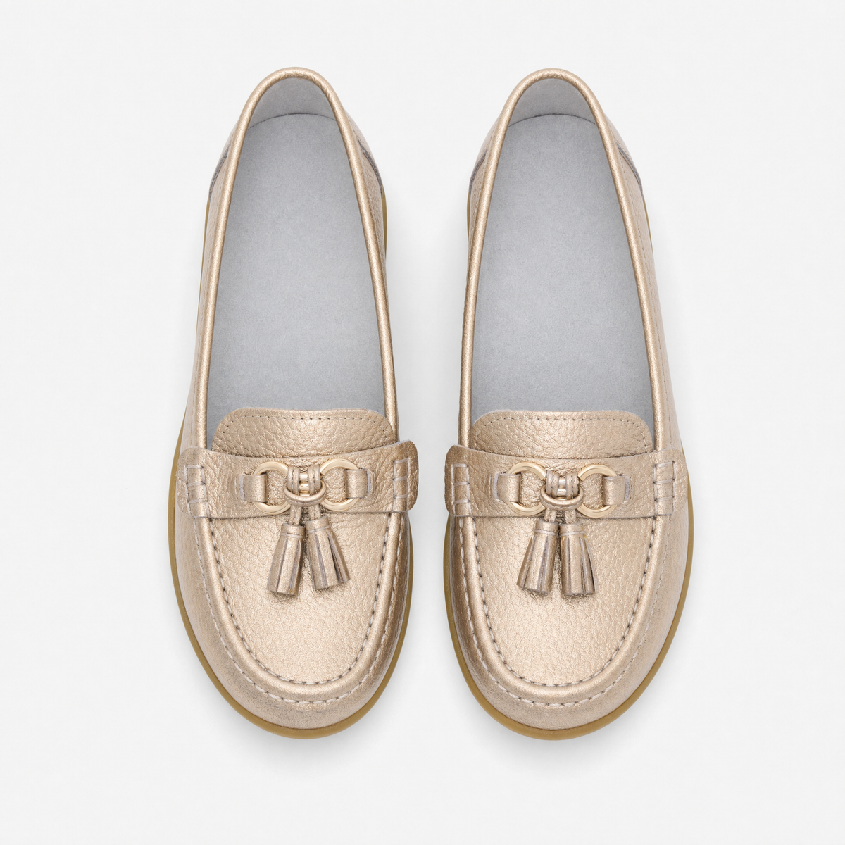 Gold Tassel Buckle Loafers