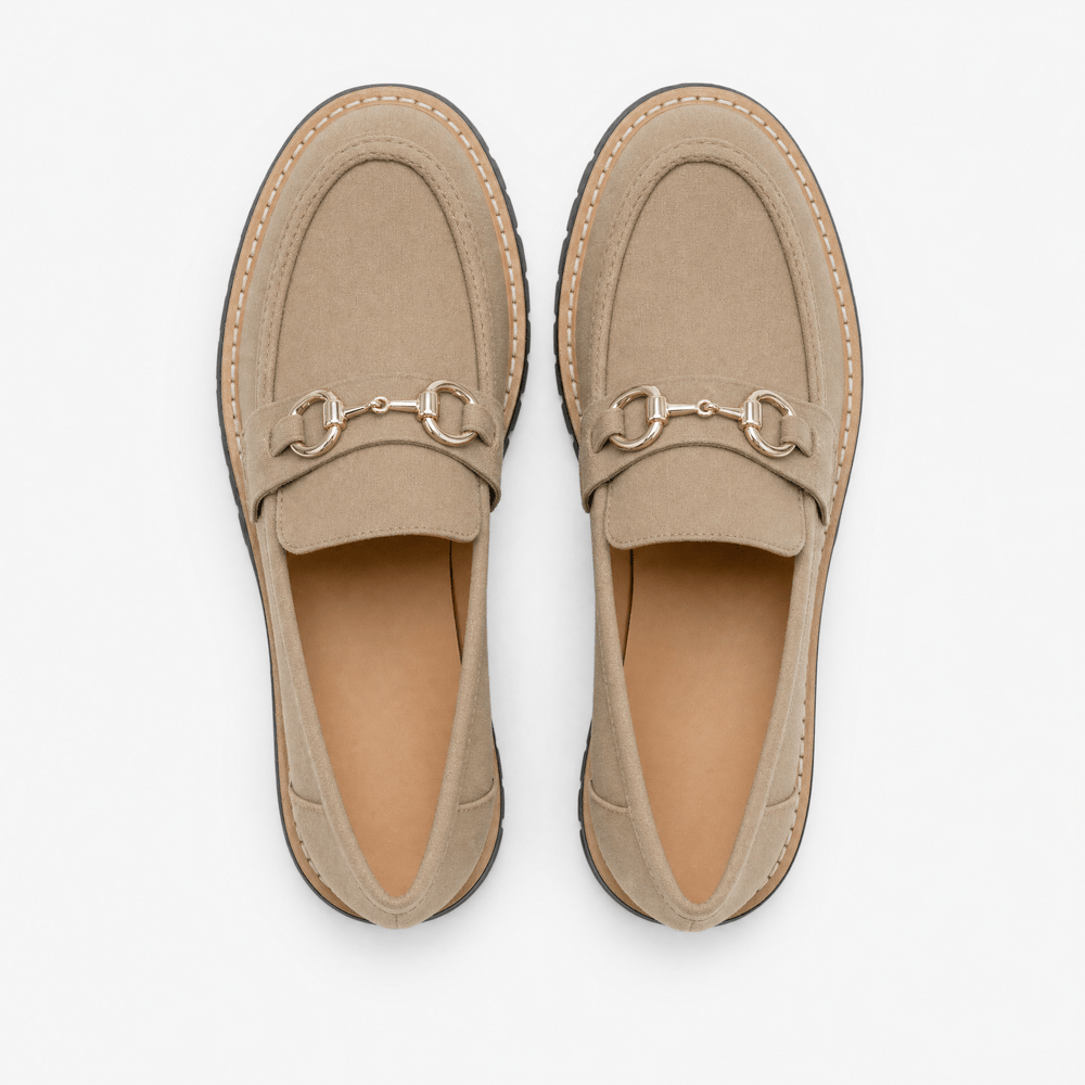Gentry Morris Suede Platform Loafers Chain Strap
