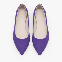 Purple Suede Pointed Loafers