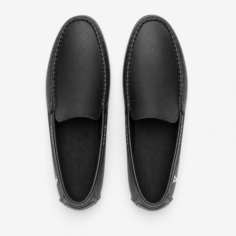 Gentry Morris Black Boat Leather Loafers