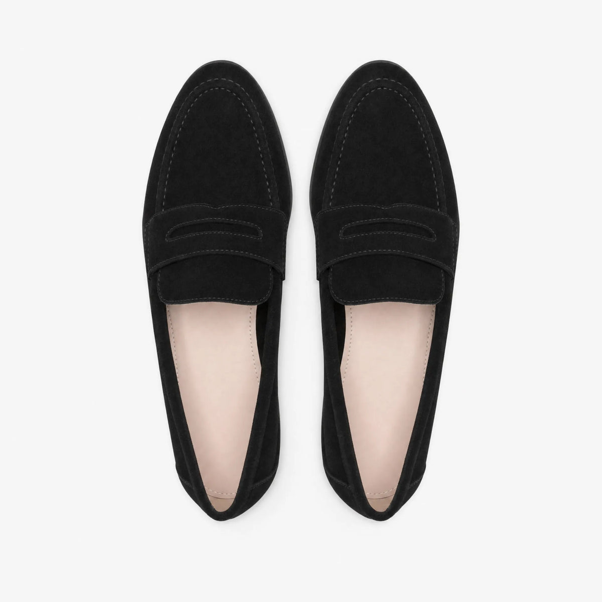 Gentry Morris Black Heeled Suede Loafers