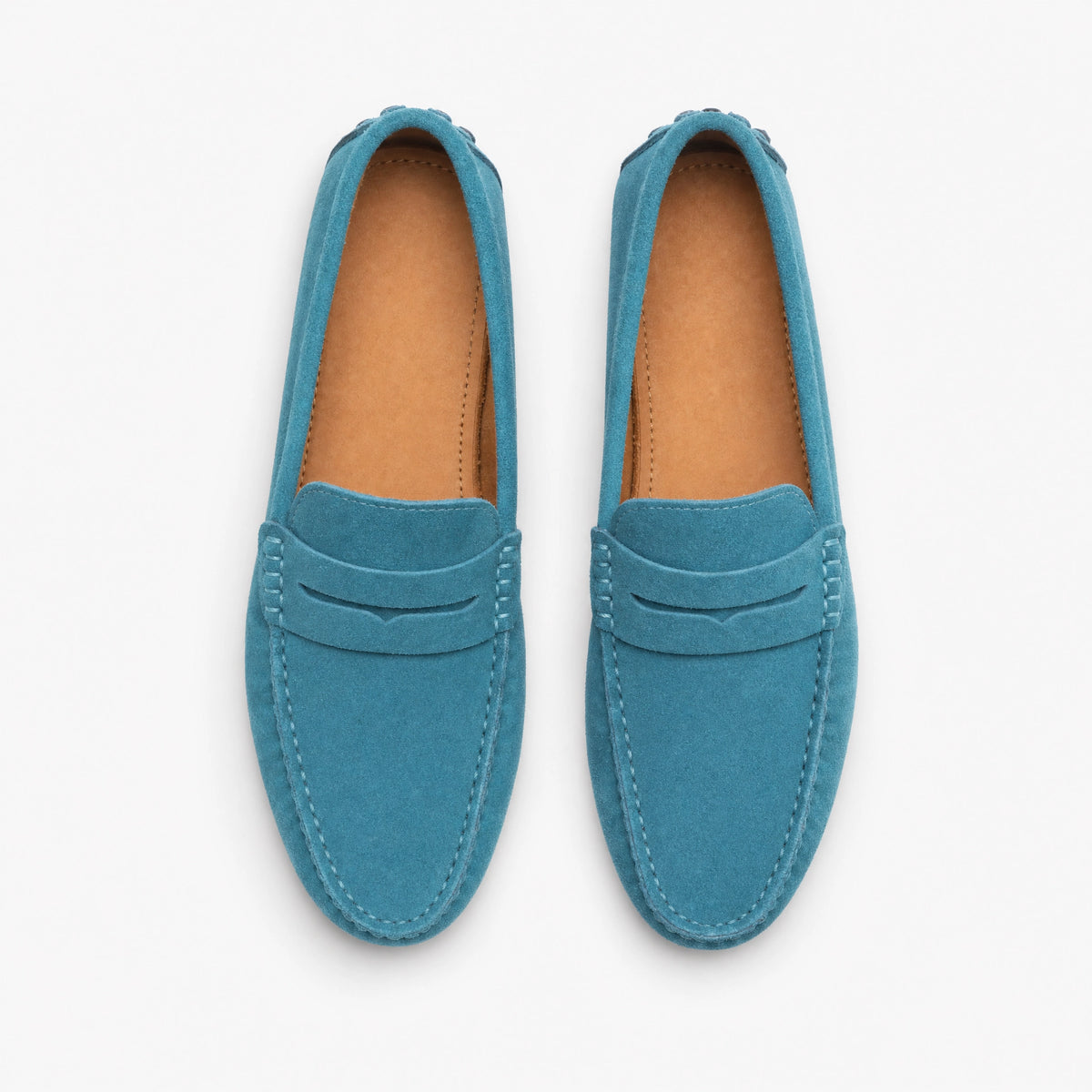 Blue Suede Rubber Pebble Loafers