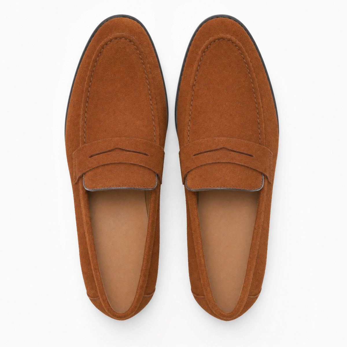 Brown Suede Penny Band Loafers