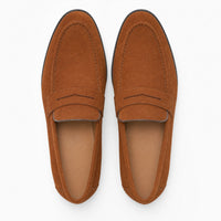 Brown Suede Penny Band Loafers