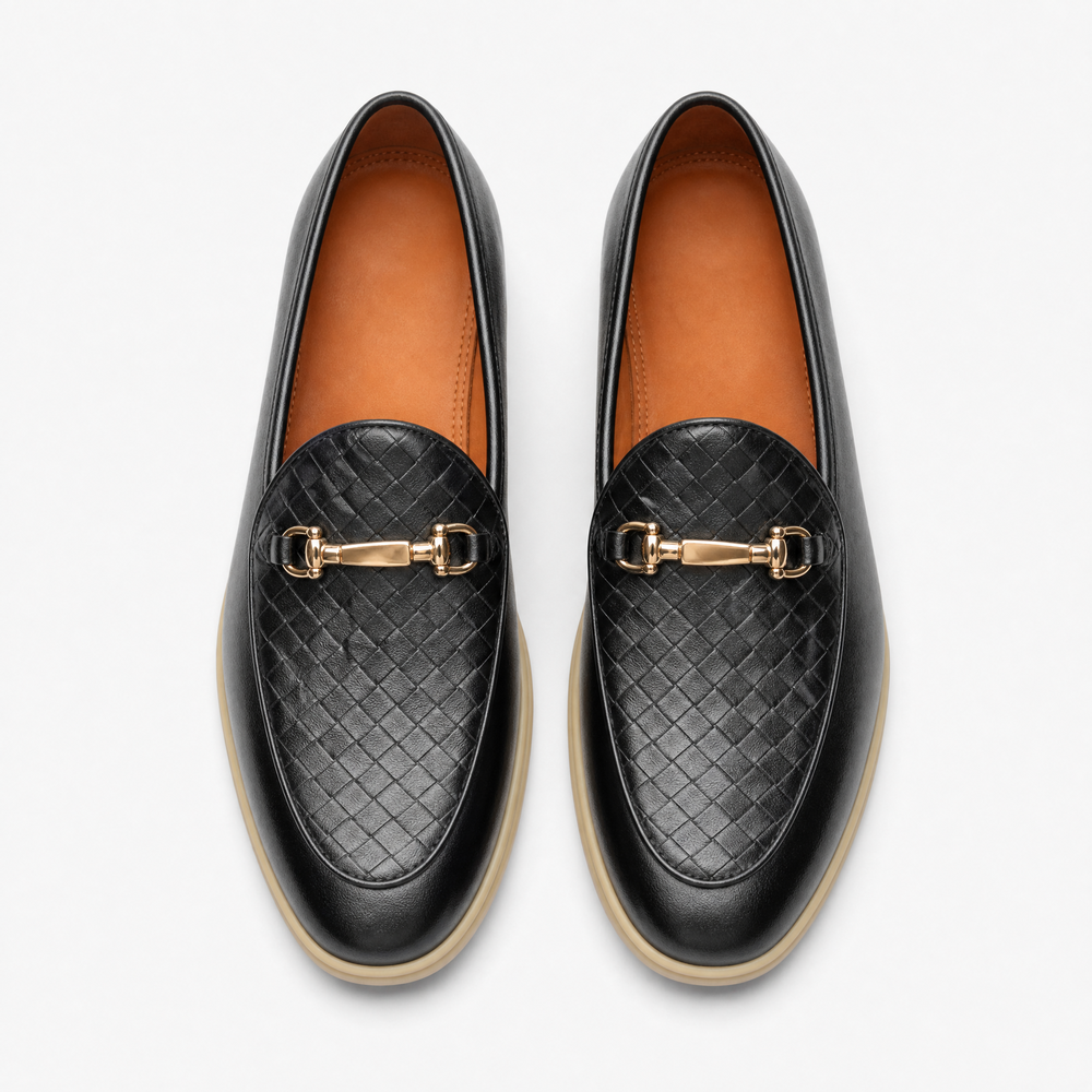 Black Patent Horsebit Trim Loafers