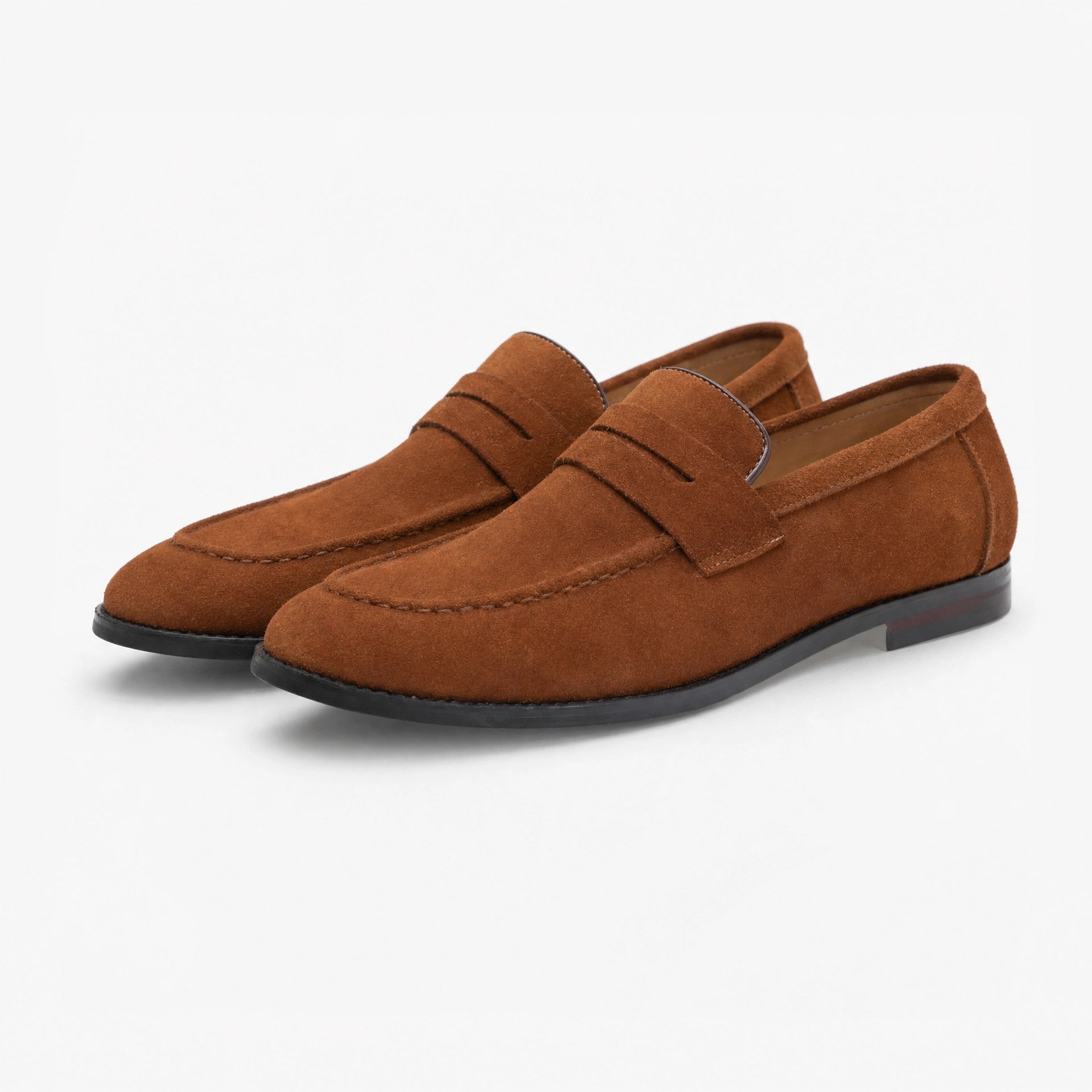 Brown Suede Penny Band Loafers
