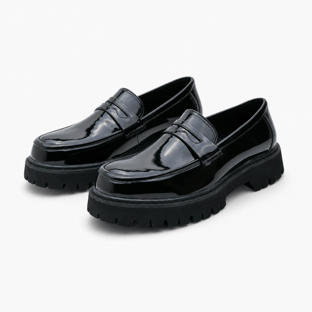Gentry Morris Patent Platform Loafers Formal Style