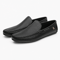 Gentry Morris Black Boat Leather Loafers