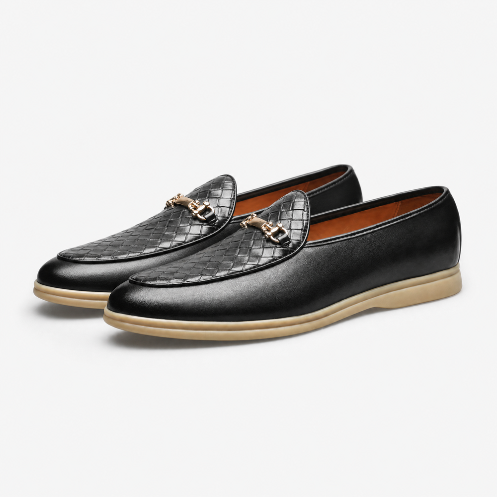 Black Patent Horsebit Trim Loafers