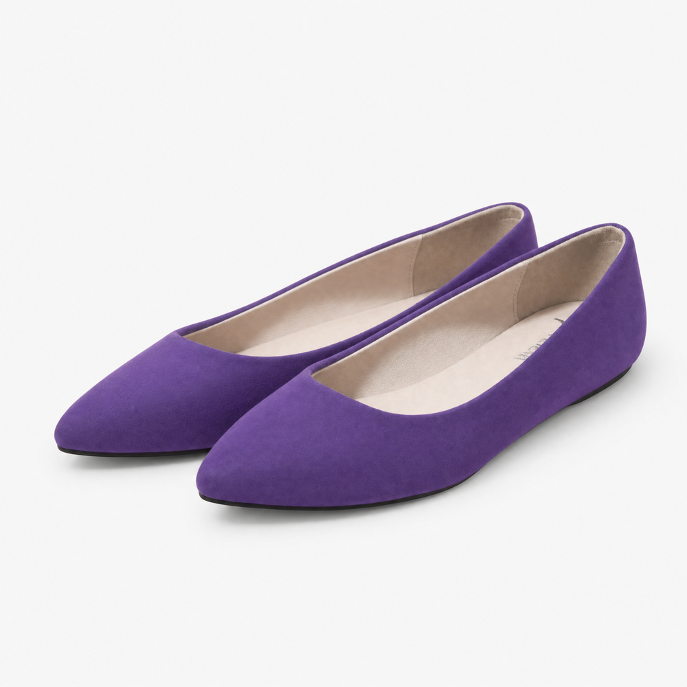 Purple Suede Pointed Loafers